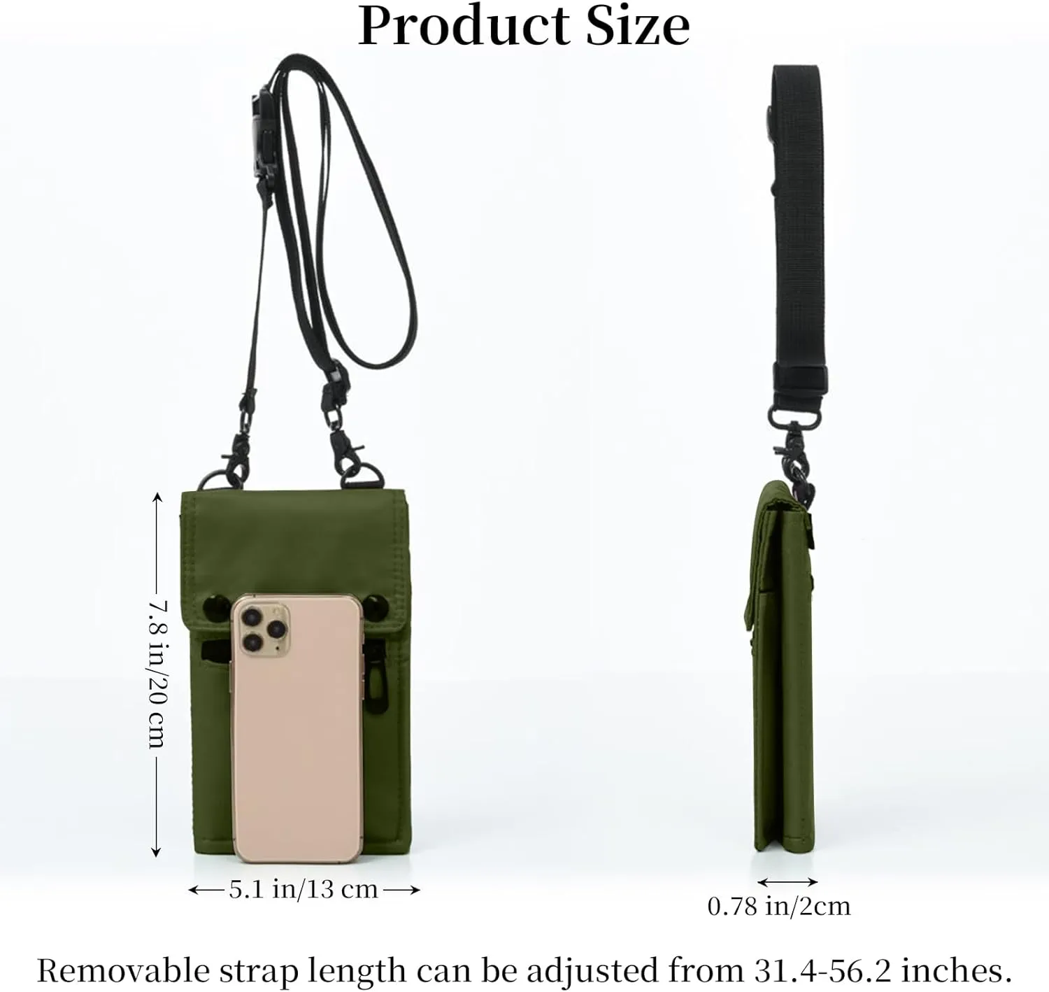 Anti Theft Travel Bag Small Crossbody Phone Purse Foldable Hidden Wallets Wander Bag with Multiple Pockets