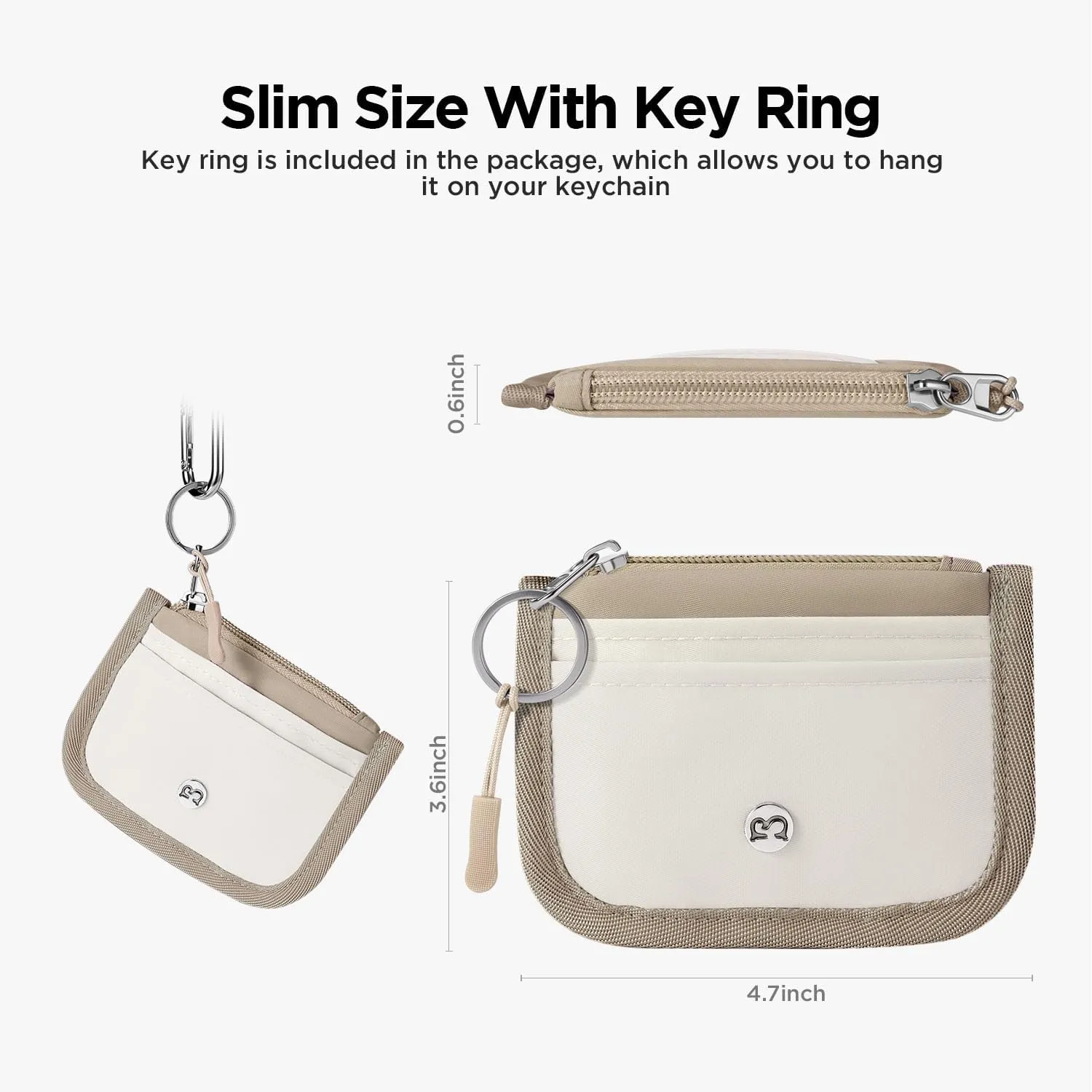 Babysun Mini Rfid Card Holder Slim Wallet with Change Zipper Pocket/3 Crad Slots/Key Ring, Small Wallet Thin Credit Card Wallet for Women & Men