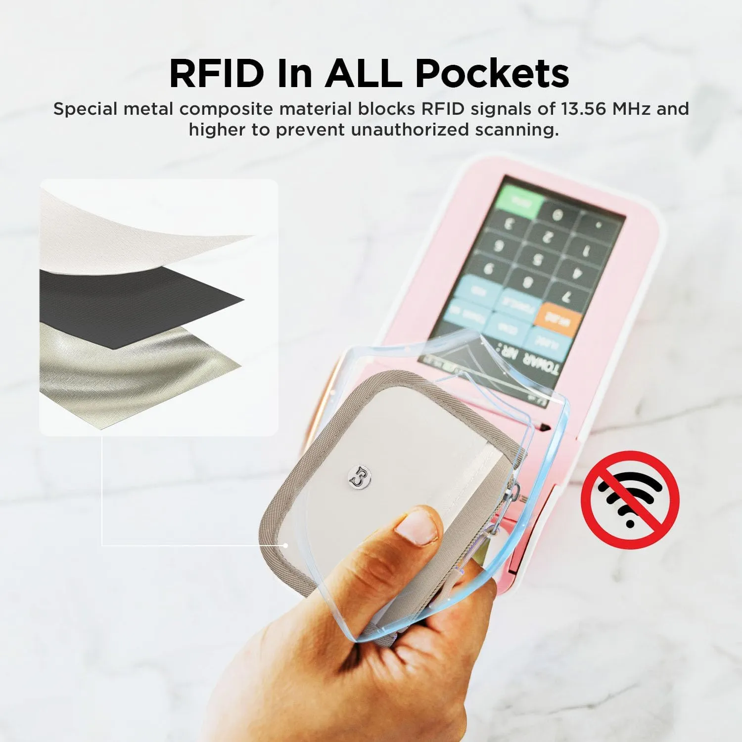 Babysun Mini Rfid Card Holder Slim Wallet with Change Zipper Pocket/3 Crad Slots/Key Ring, Small Wallet Thin Credit Card Wallet for Women & Men