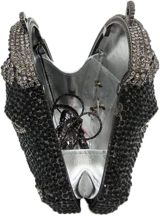 Boutique De FGG Horse Head Crystal Clutch Bags Women Animal Rhinestone Evening Handbags Party Crystal Clutch Purses,Mini
