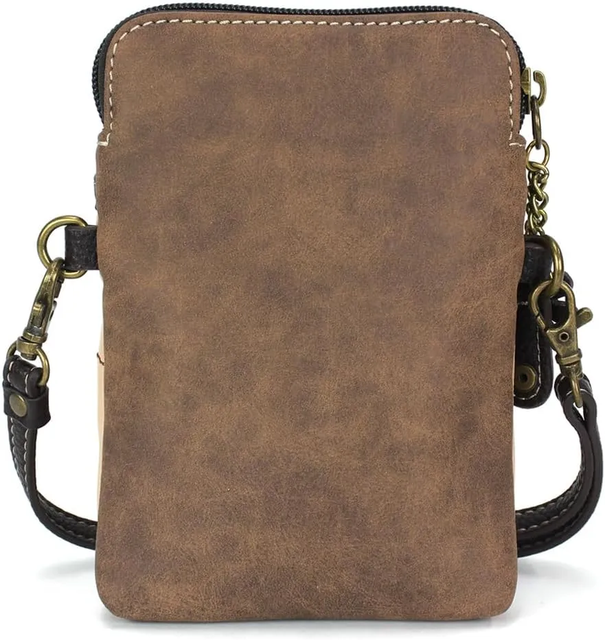 CHALA Cell Phone Crossbody Purse-Women PU Leather/Canvas Multicolor Handbag with Adjustable Strap