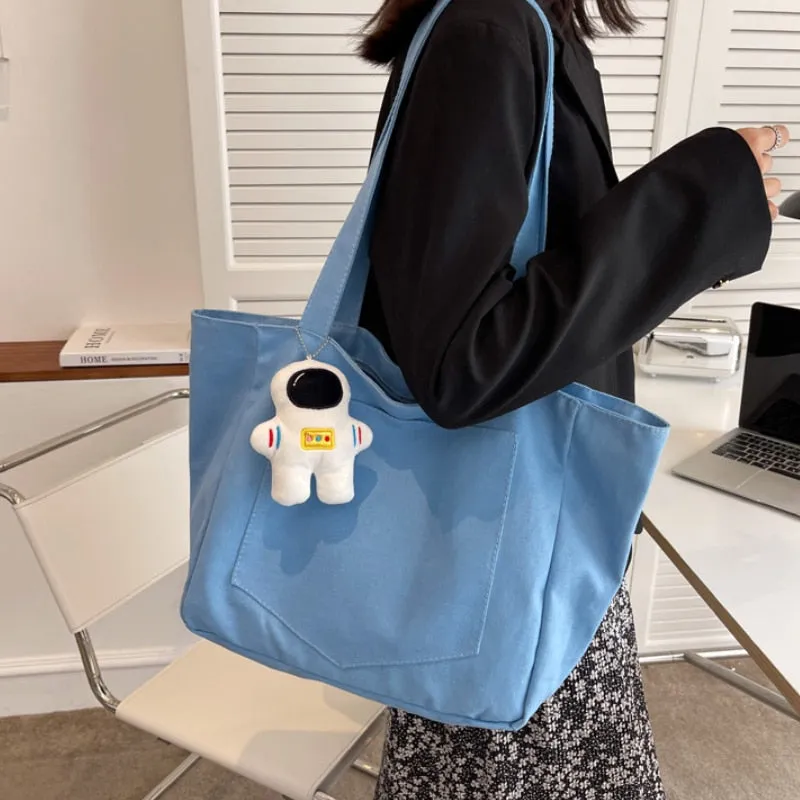 Darianrojas Large Capacity Canvas Women's Handbag Cute Female Shoulder Bags Travel Totes Purse Girl Daily Shopping Bag
