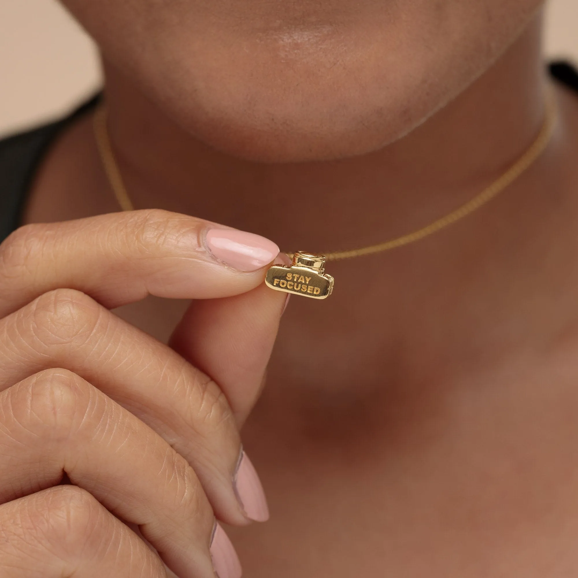 Gold Plated Vintage Camera Necklace