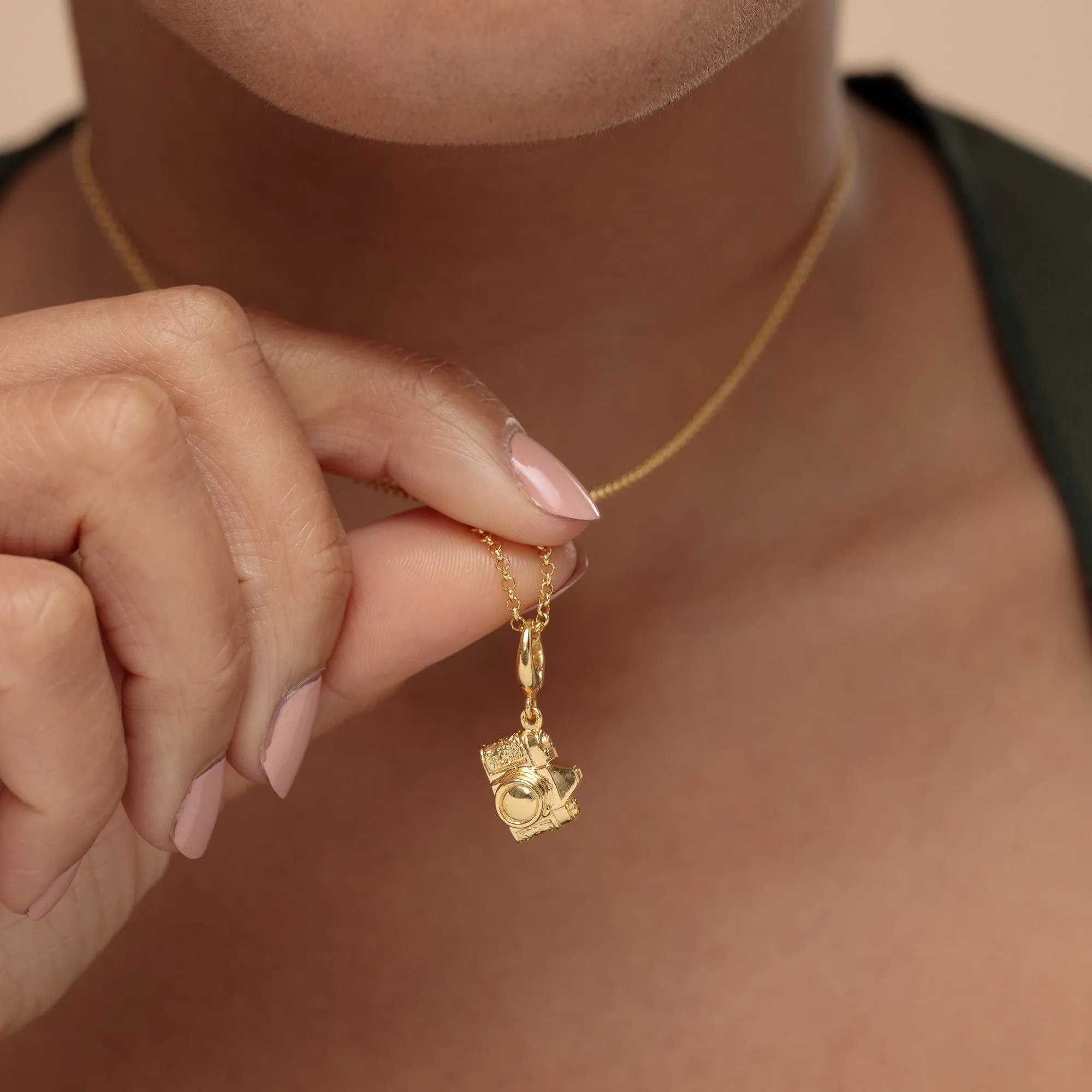 Gold Plated Vintage Camera Necklace
