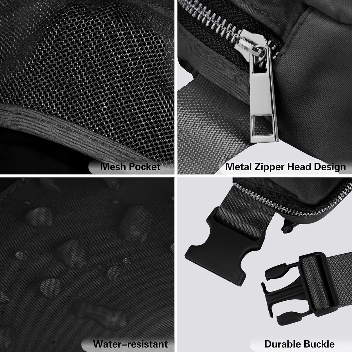 JSJ Mini Black Fanny Pack for Women & Men,Valentines Day Gifts for Girls Teens Kids Daughter Sister Her,Trendy Stuff Crossbody Bags Cute Everywhere Belt Bags.(Black)