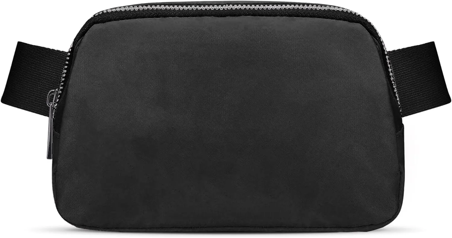 JSJ Mini Black Fanny Pack for Women & Men,Valentines Day Gifts for Girls Teens Kids Daughter Sister Her,Trendy Stuff Crossbody Bags Cute Everywhere Belt Bags.(Black)