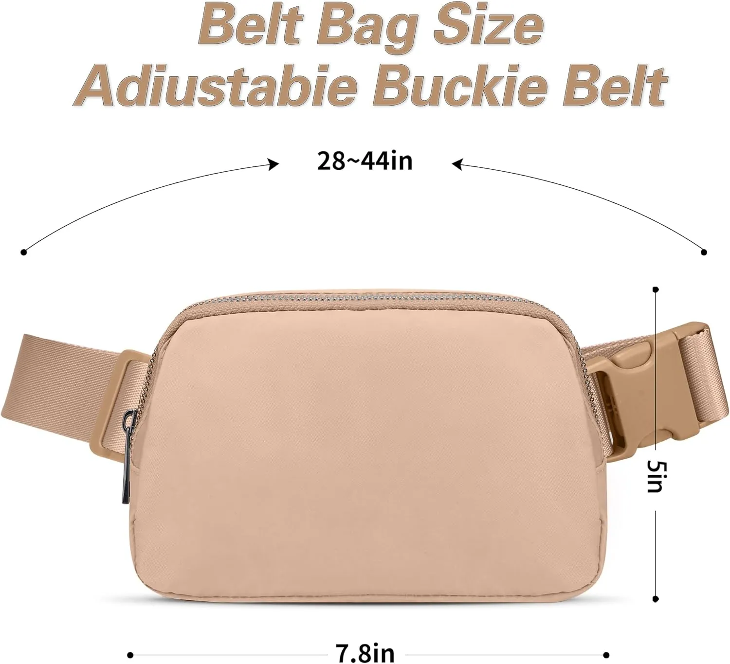JSJ Mini Fanny Pack for Women & Men,Valentines Day Gifts for Girls Teens Kids Daughter Sister Her,Trendy Stuff Crossbody Bags Cute Everywhere Belt Bags. (Light Brown)