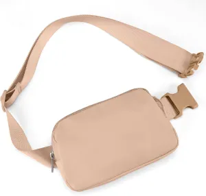 JSJ Mini Fanny Pack for Women & Men,Valentines Day Gifts for Girls Teens Kids Daughter Sister Her,Trendy Stuff Crossbody Bags Cute Everywhere Belt Bags. (Light Brown)