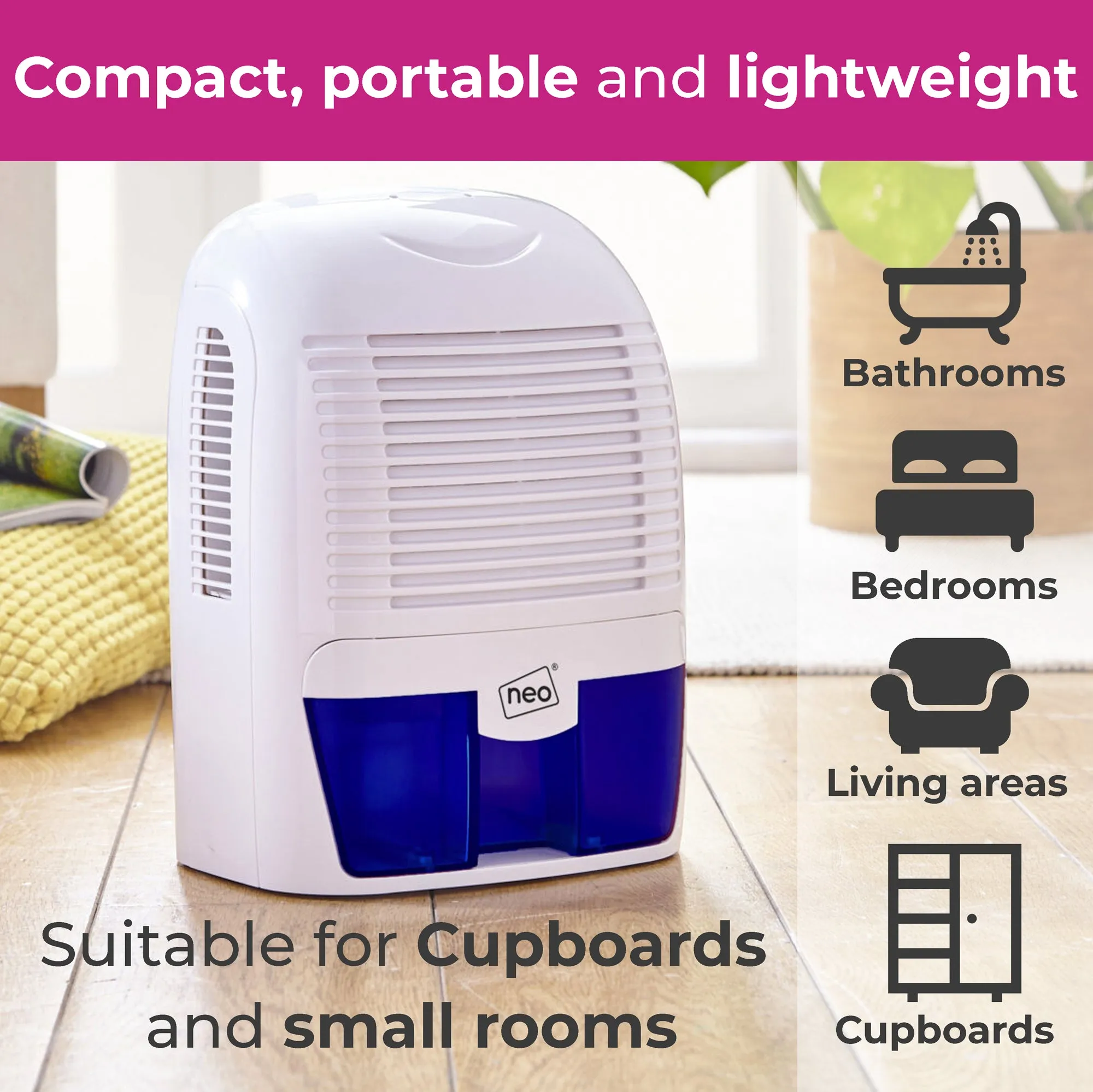 Neo Portable 1.5L Compact Dehumidifier