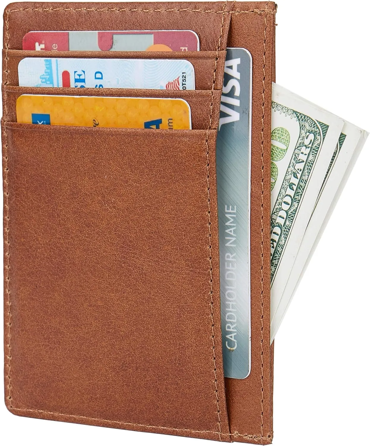 Slim RFID Blocking Credit Card Holder Minimalist Leather Front Pocket Small Wallet for Women Men
