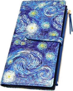 Slim Wallets for Women Credit Card Holder RFID Bifold Clutch Wallets Checkbook with Zipper Pocket