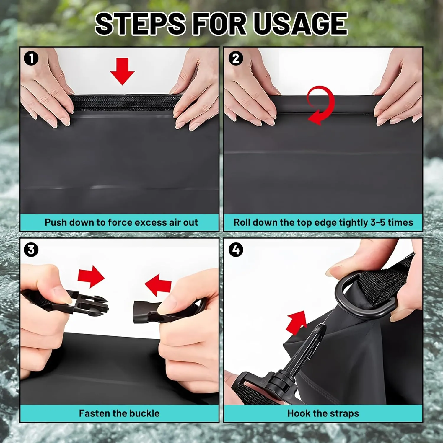 Waterproof Dry Bag,Roll Top Christmas Winter Snowflakes Small Waterproof Backpack 5L/10L/20L Floating and Lightweight Bags for Kayaking, Boating, Fishing, Swimming and Camping