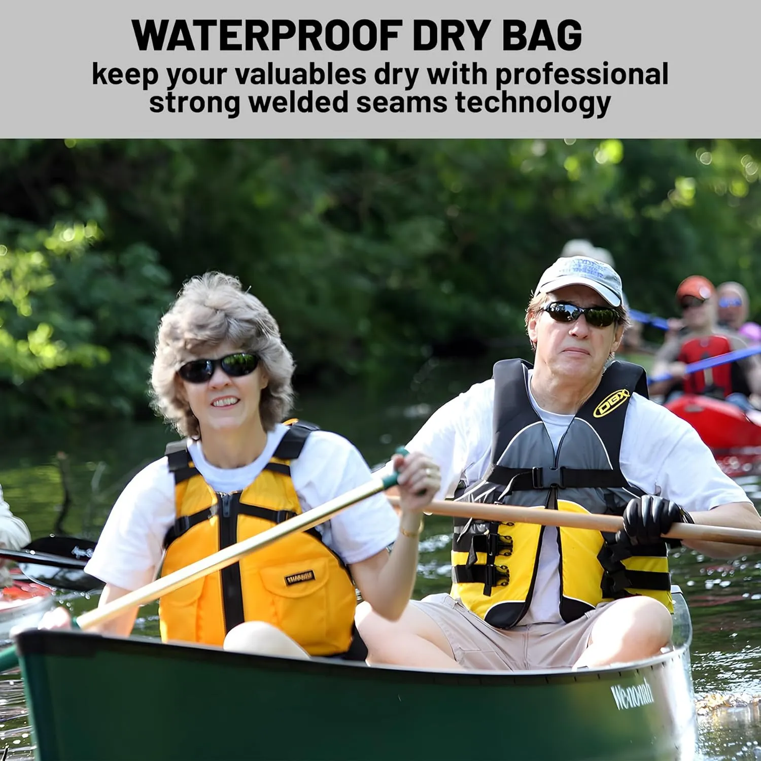 Waterproof Dry Bag,Roll Top Christmas Winter Snowflakes Small Waterproof Backpack 5L/10L/20L Floating and Lightweight Bags for Kayaking, Boating, Fishing, Swimming and Camping