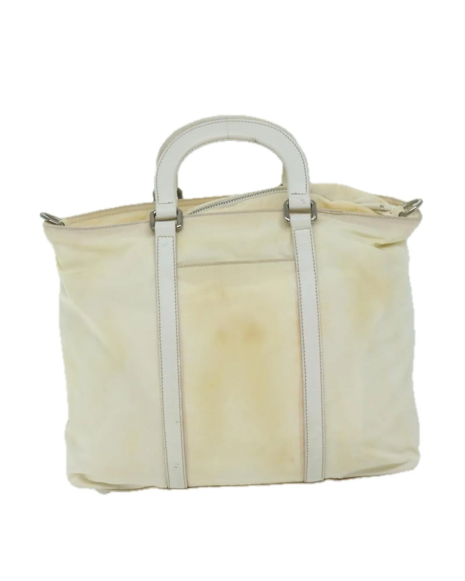 White Nylon 2-Way Hand Bag by Prada
