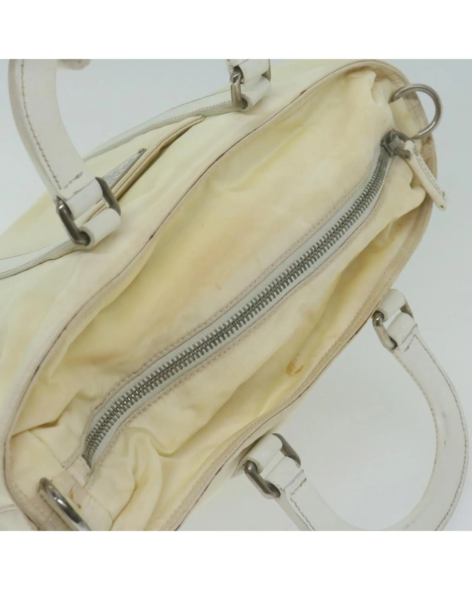 White Nylon 2-Way Hand Bag by Prada