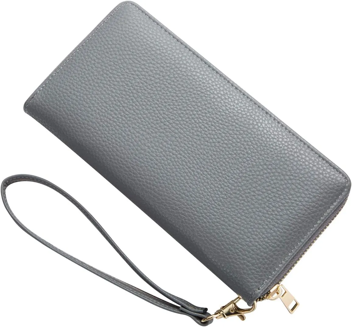 Women Wristlet Wallet with Cell Phone Holder Zip Around Handbag 