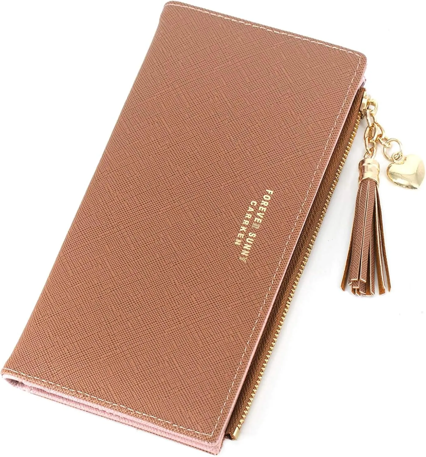 Womens Wallet Cute Elegant Long Slim Card Holder Case Minimalist Coin Purse Thin Tassels Zip Clutch Wallets for Girls Ladies